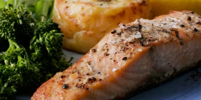 Easter dinner featuring Irish salmon from Lidl
