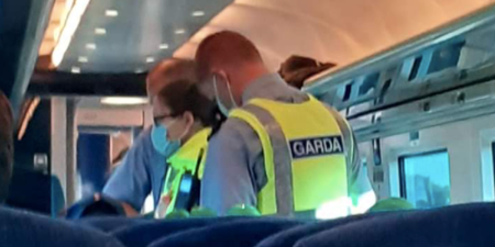 Gardaí removed a man from an Irish Rail train for refusing to wear a mask