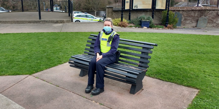 Gardaí introduce ‘chatting benches’ for people to have a socially distanced conversations