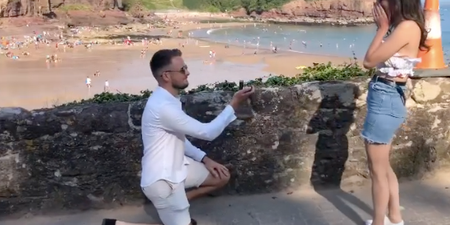 WATCH: This proposal in Dunmore East over the weekend was written in the sand