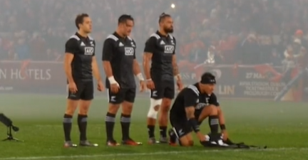 Relive this emotional moment during a 2016 Maori All Blacks vs. Munster game