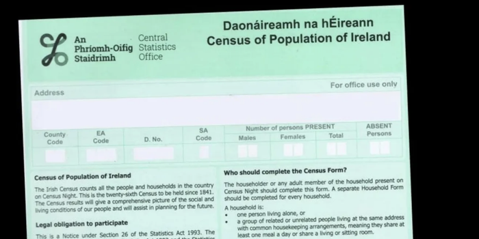 front page of the census form
