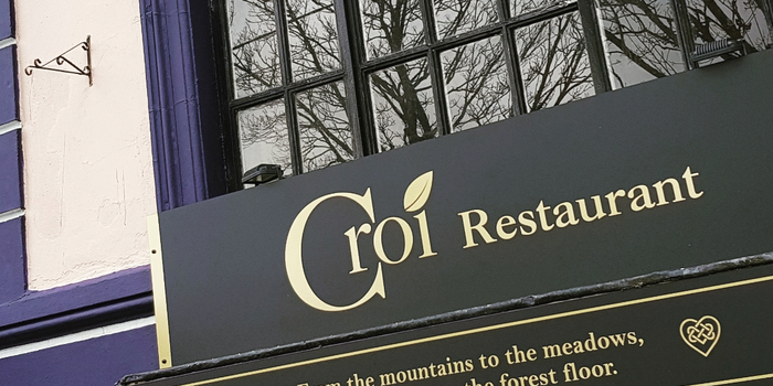 restaurant sign for Croí in Tralee