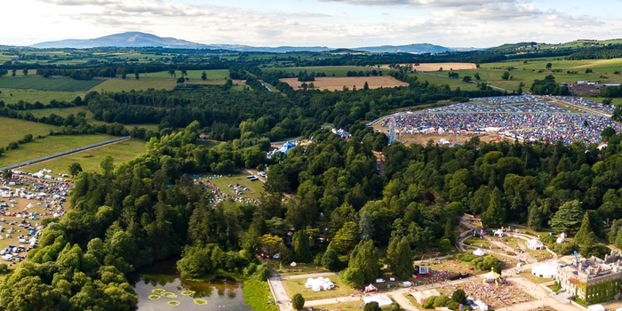 Aerial shot of All Together Now festival