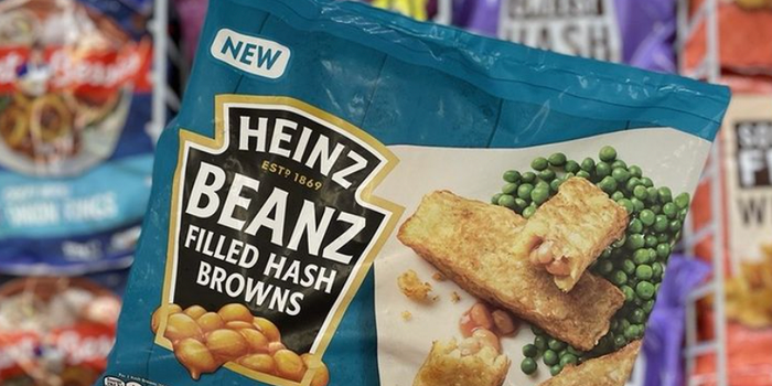 a packet of heinz beanz filled hash browns