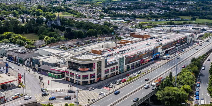 aerial shot of Douglas shopping centre