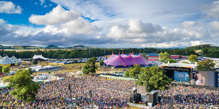 overhead shot of Electric Picnic festival on a sunny day