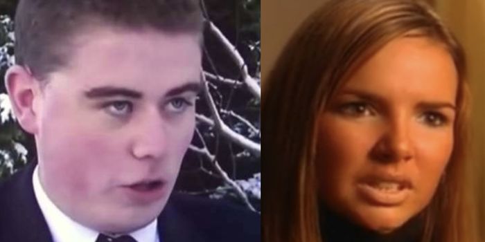 side by side images of frostbit boy and nadine coyle during her passport interview