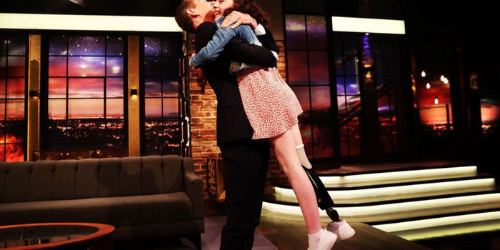 toy show star Saoirse hugging ryan tubridy on the set of the late late show