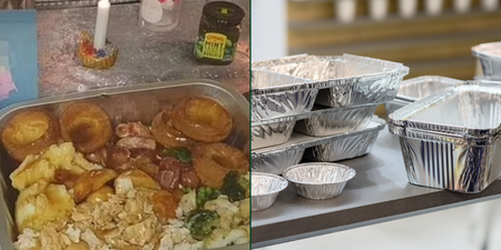 Man divides opinion on internet for serving Christmas dinner in foil trays